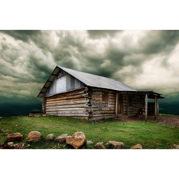 August Grove® Log Cabin On Canvas Photograph Wayfair